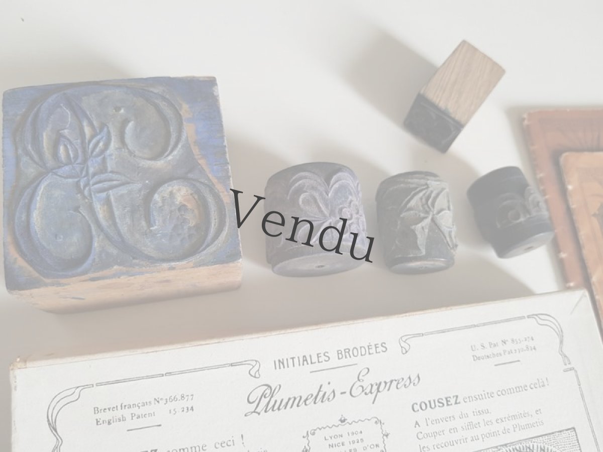 画像6: フランスアンティーク　刺繍用イニシャルスタンプ B petit (6)