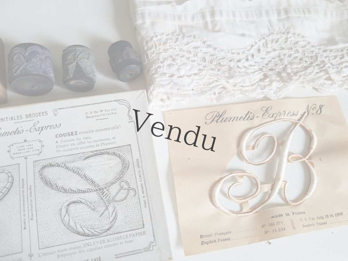 画像6: フランスアンティーク　刺繍スタンプ　木の実 (6)