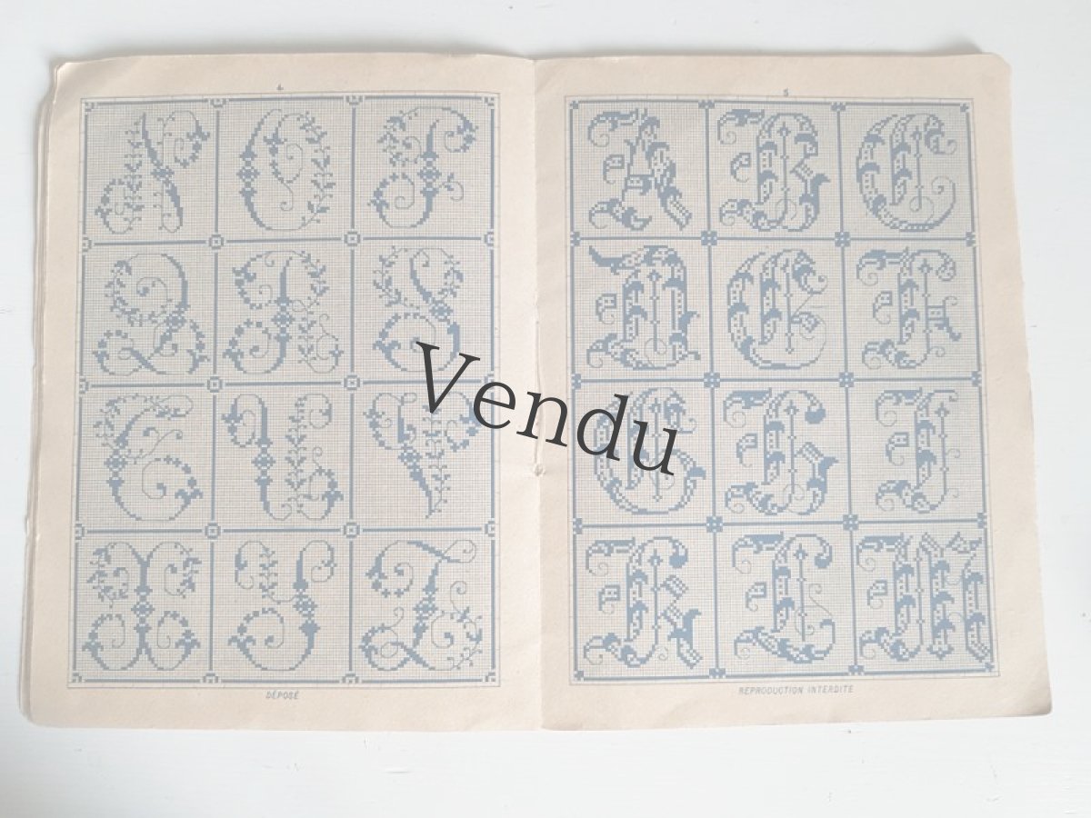 画像6: フランスアンティーク　MAISON SAJOU 刺繍アルファベット図案 DESSINS DE BRODERIRS Album No.323 (6)