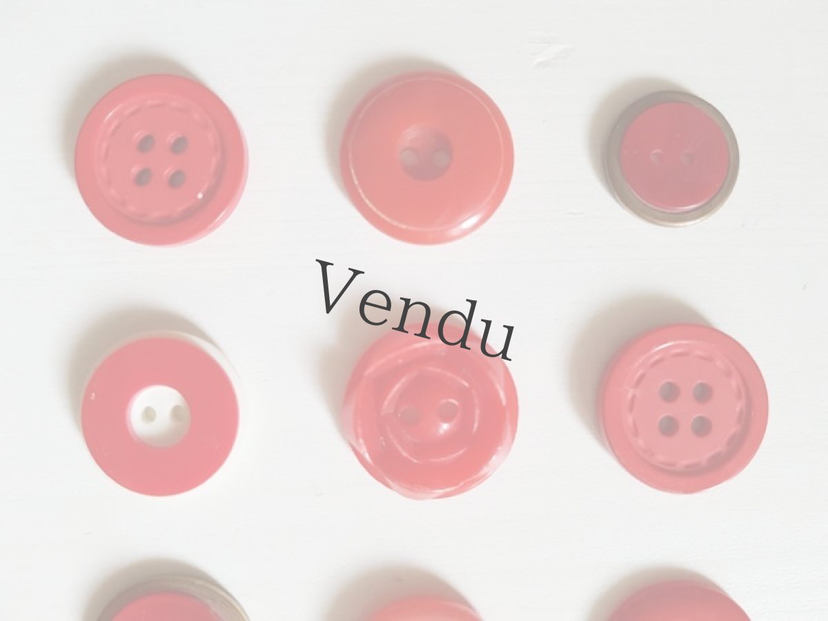 画像3: フランスヴィンテージ　赤いボタンセット (3)