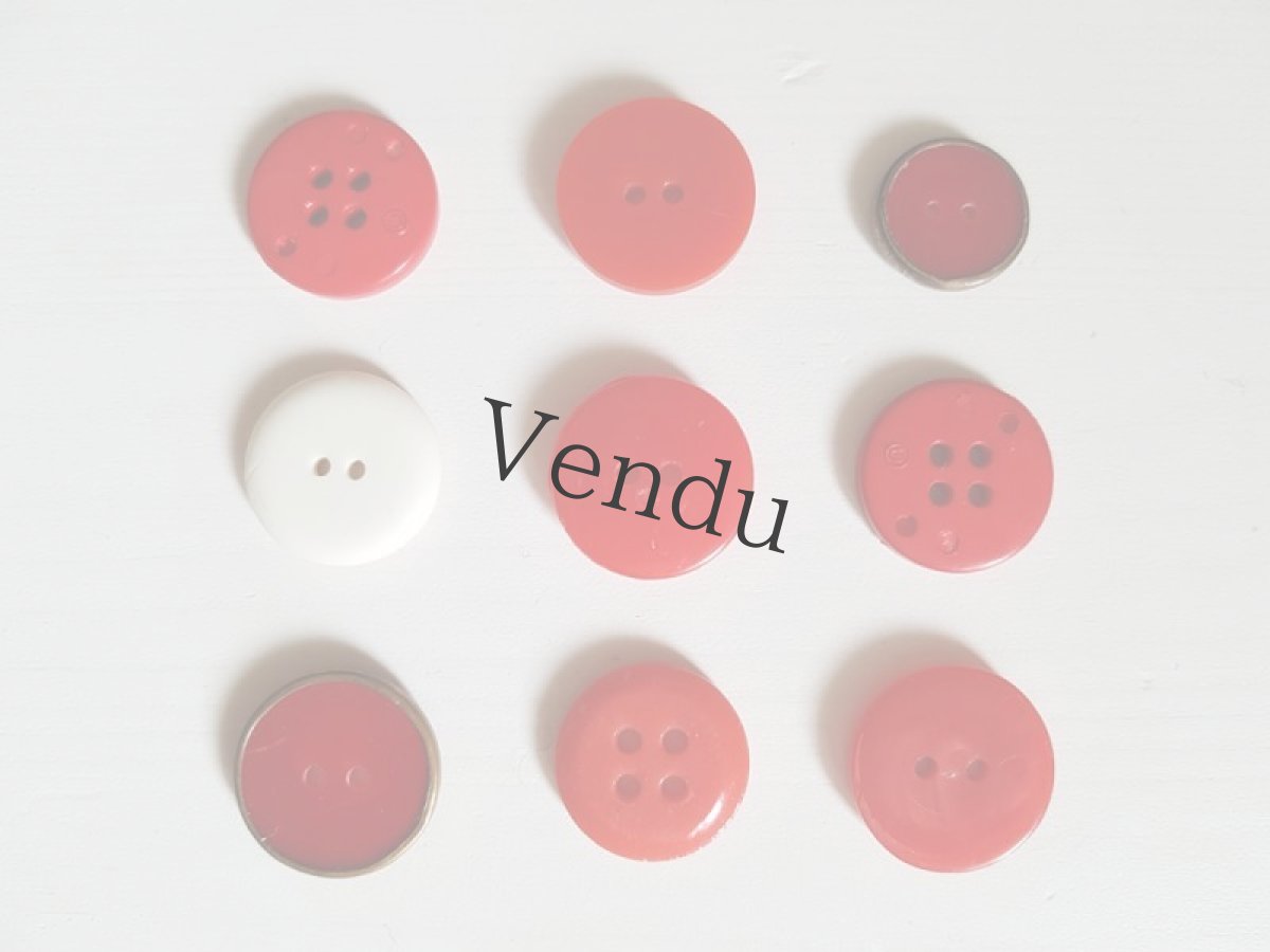 画像6: フランスヴィンテージ　赤いボタンセット (6)