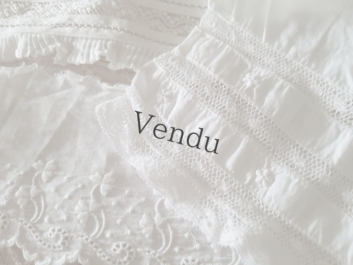 画像2: フランスヴィンテージ　レース端切れ5点セット (2)