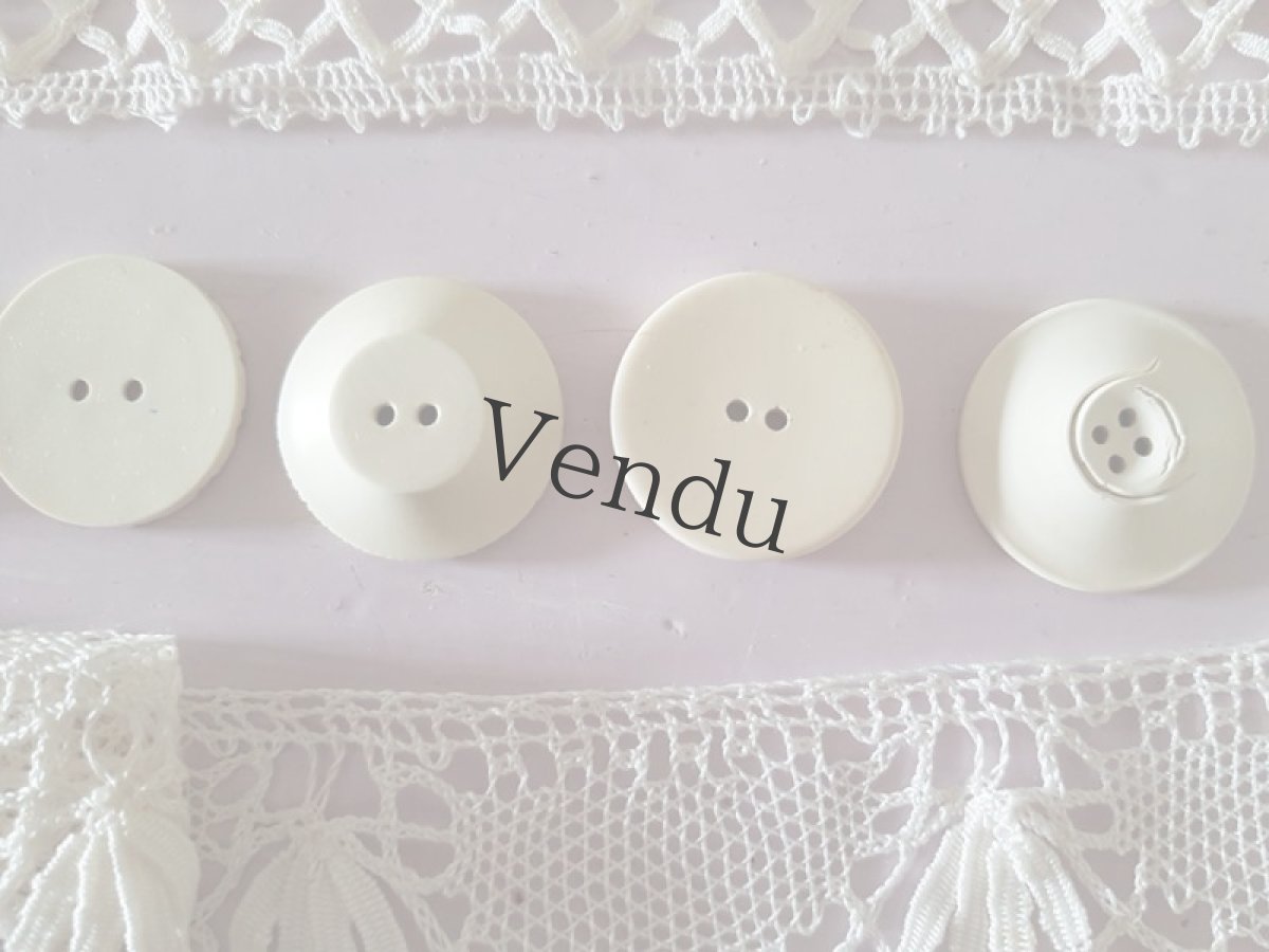 画像6: フランスヴィンテージ　レースとボタンのセット Blanc C (6)