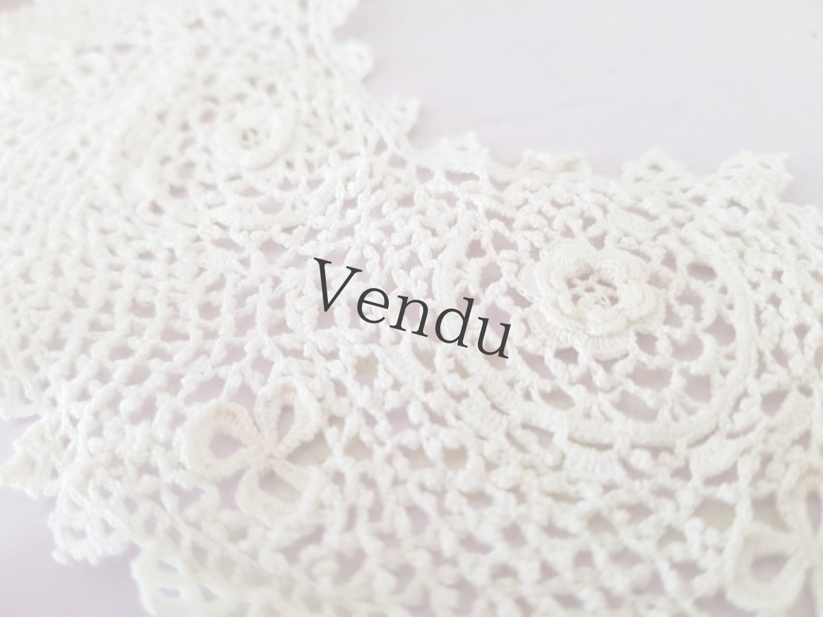 画像5: フランスアンティーク　アイリッシュクロッシェレースのつけ襟 (5)