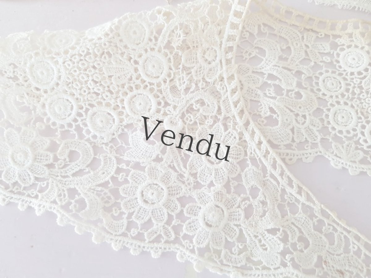 画像3: フランスヴィンテージ　ギピュールレースのつけ襟 (3)