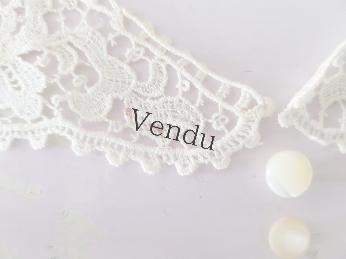 画像7: フランスヴィンテージ　ギピュールレースのつけ襟 (7)