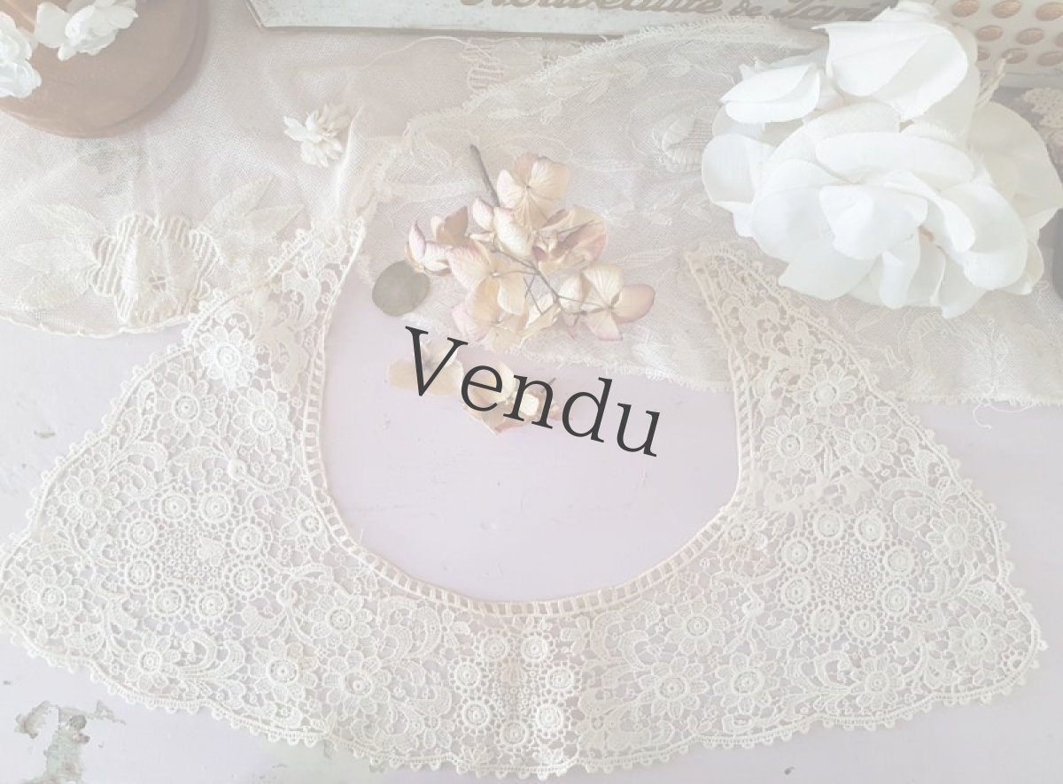 画像4: フランスヴィンテージ　ギピュールレースのつけ襟 (4)