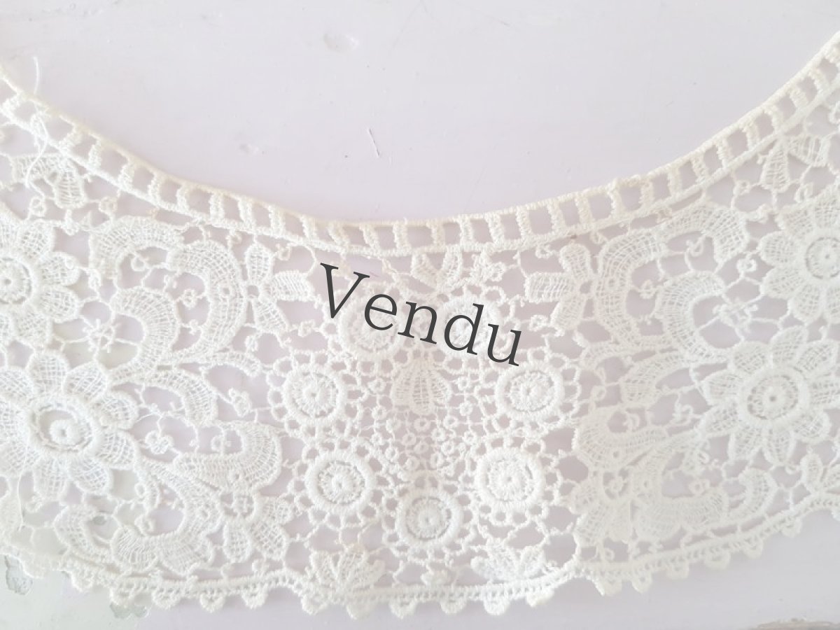 画像6: フランスヴィンテージ　ギピュールレースのつけ襟 (6)