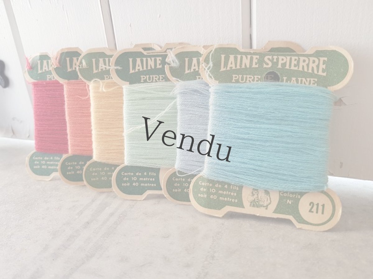 画像2: フランスヴィンテージ　LAINE St-PIERREの糸巻き６色セット (2)