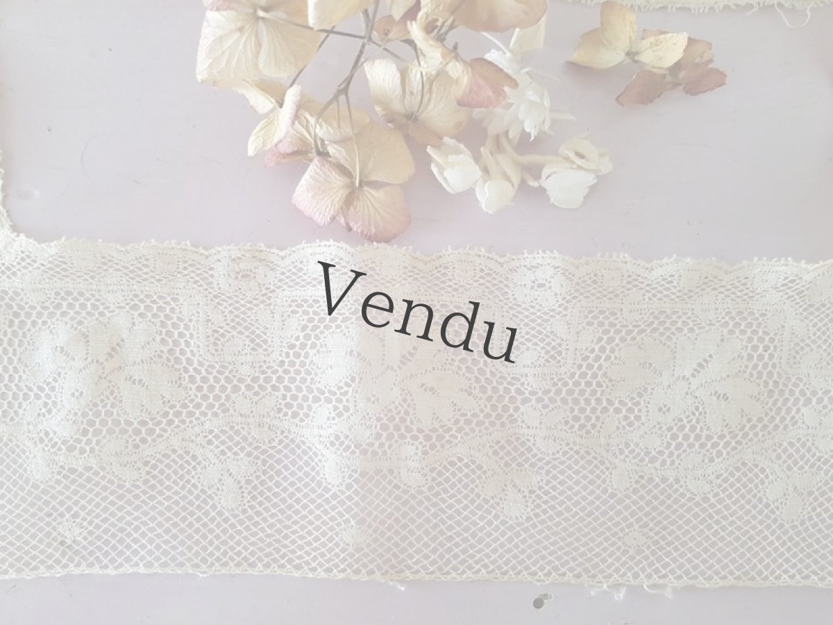 画像5: フランスアンティーク　四角い縁どりのヴァレンシエンヌレース (5)