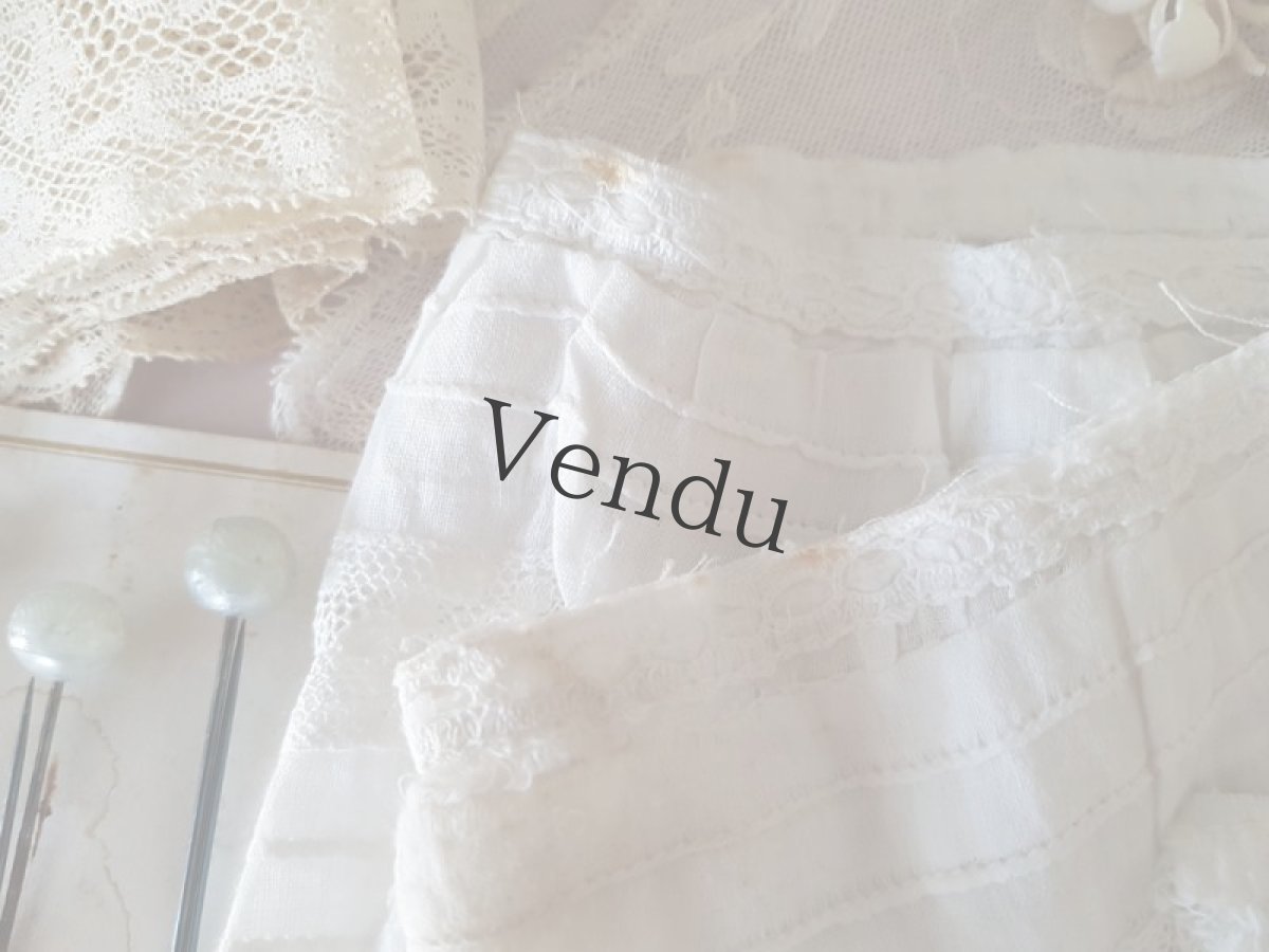 画像10: フランスアンティーク　ぎゅっと束ねたアンティークレース2枚 (10)