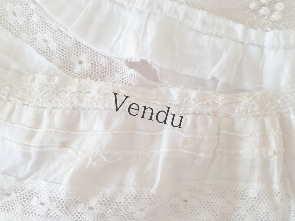 画像11: フランスアンティーク　ぎゅっと束ねたアンティークレース2枚 (11)