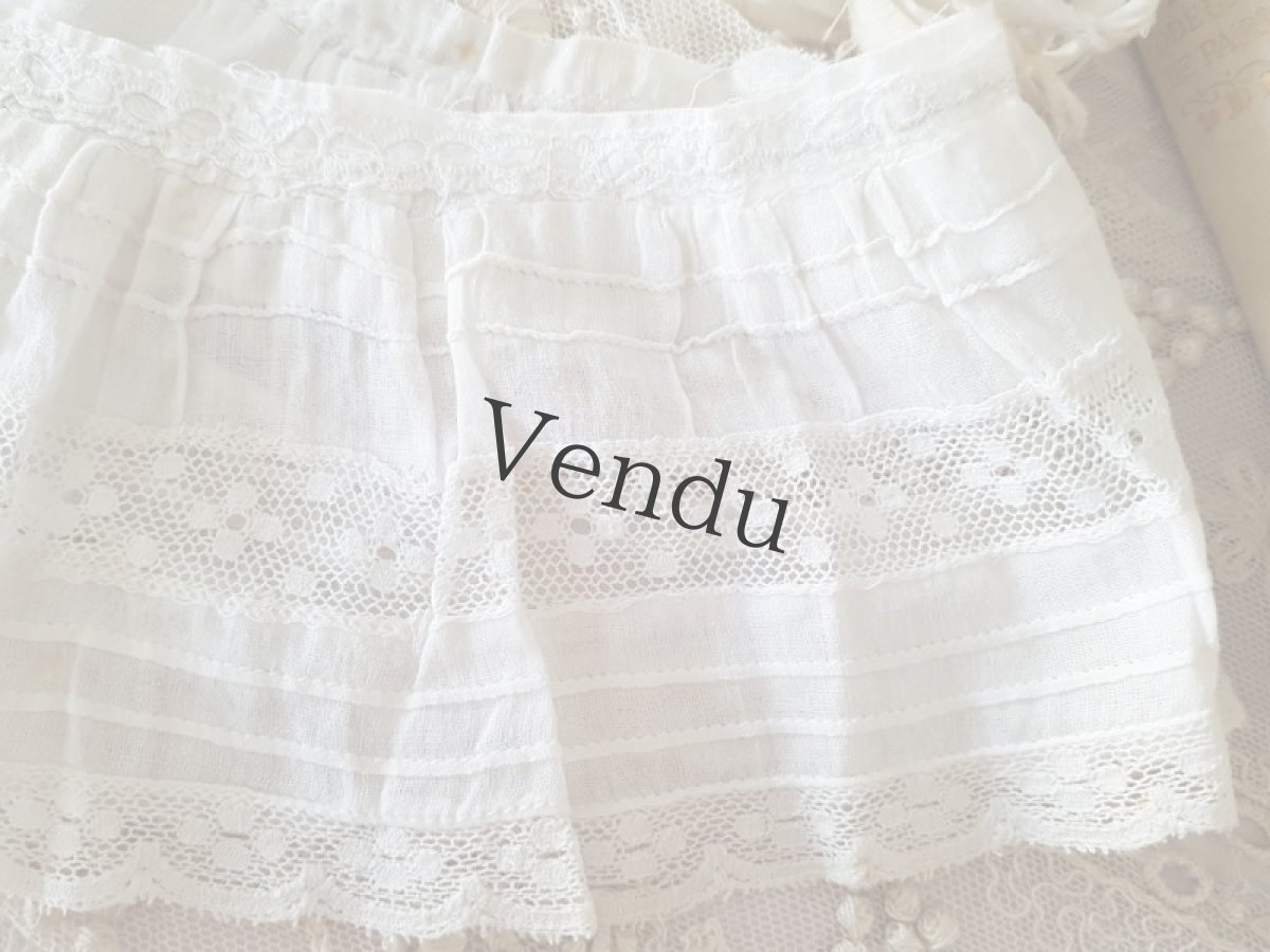 画像7: フランスアンティーク　ぎゅっと束ねたアンティークレース2枚 (7)