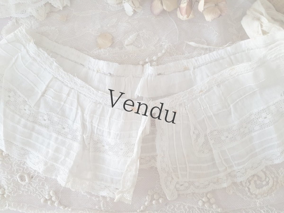 画像8: フランスアンティーク　ぎゅっと束ねたアンティークレース2枚 (8)