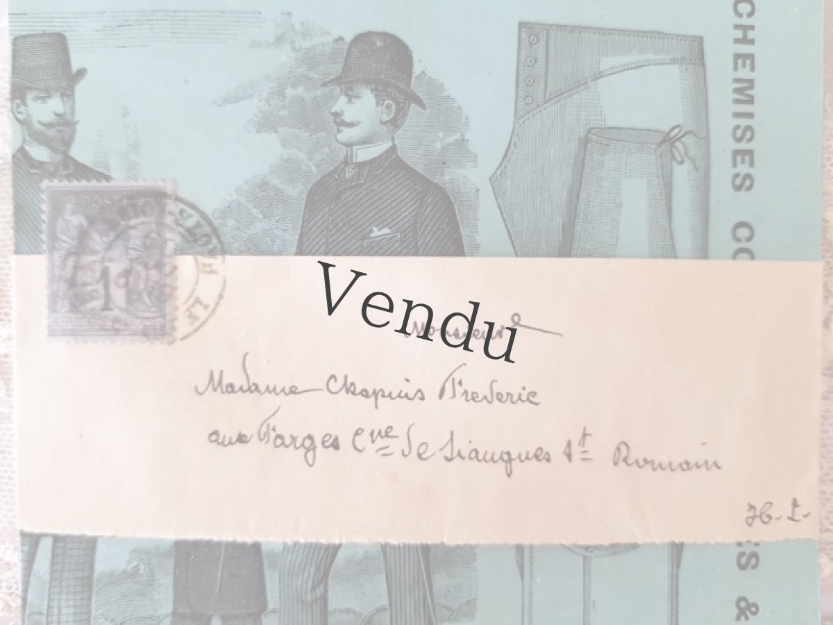 画像2: フランス 19世紀末 未開封切手宛名つきカタログ広告 (2)