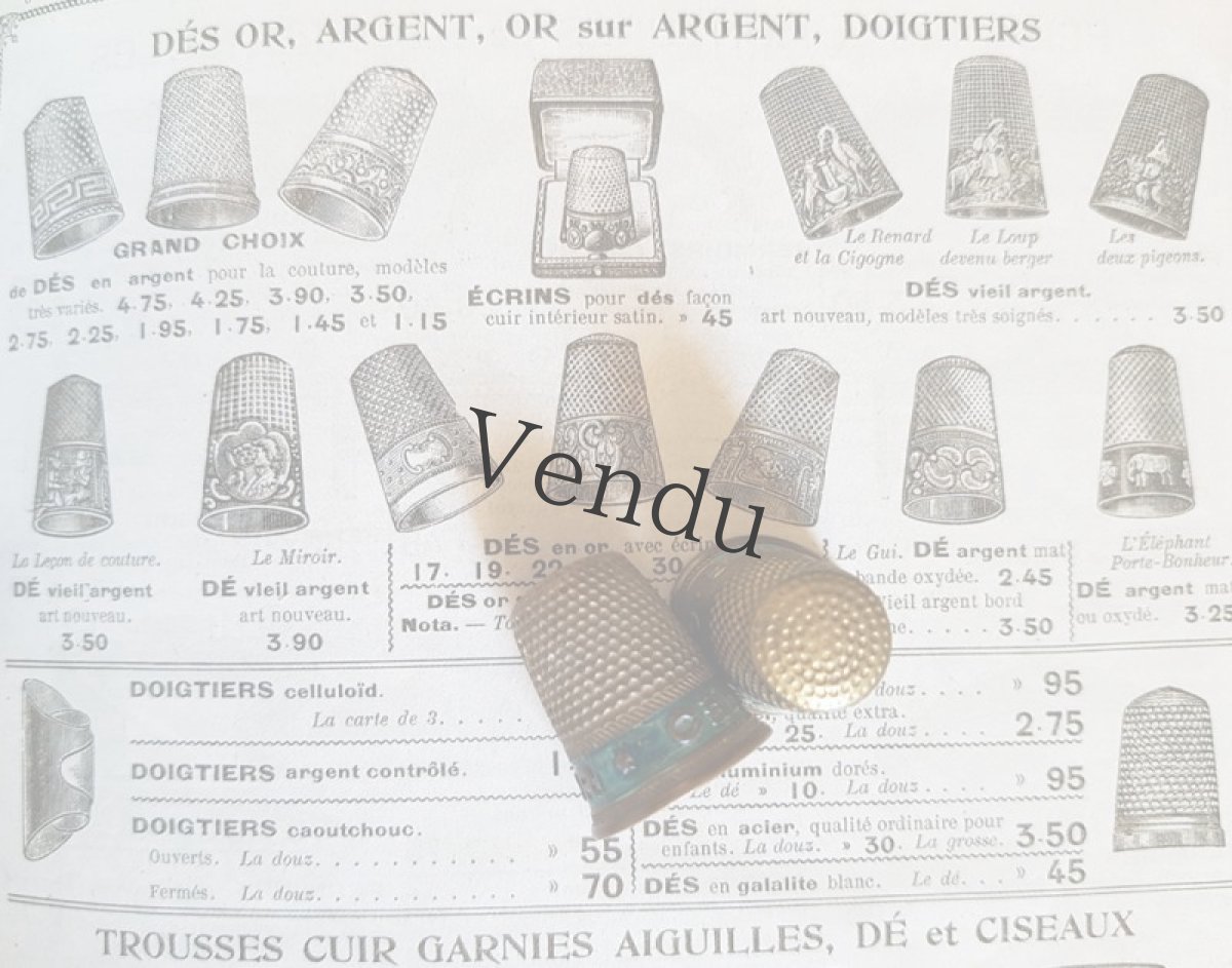 画像9: フランスアンティーク　20世紀初頭 指ぬき DÉ OR Câblé Louis d'Or etc (9)