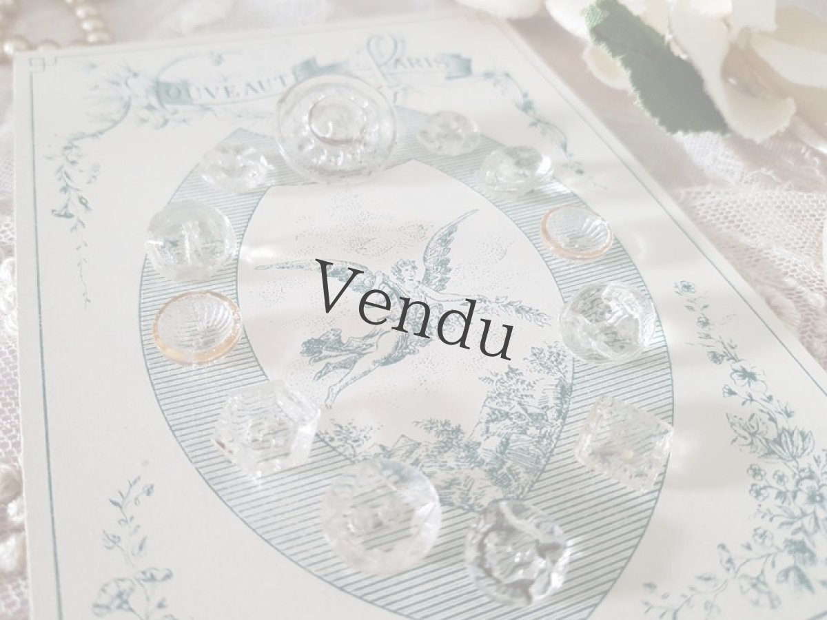 画像2: フランスアンティーク　ガラスボタンシート (2)