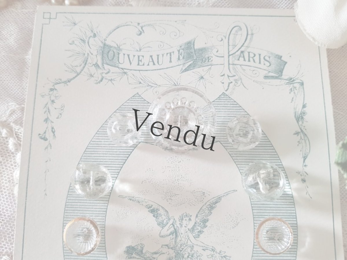 画像3: フランスアンティーク　ガラスボタンシート (3)