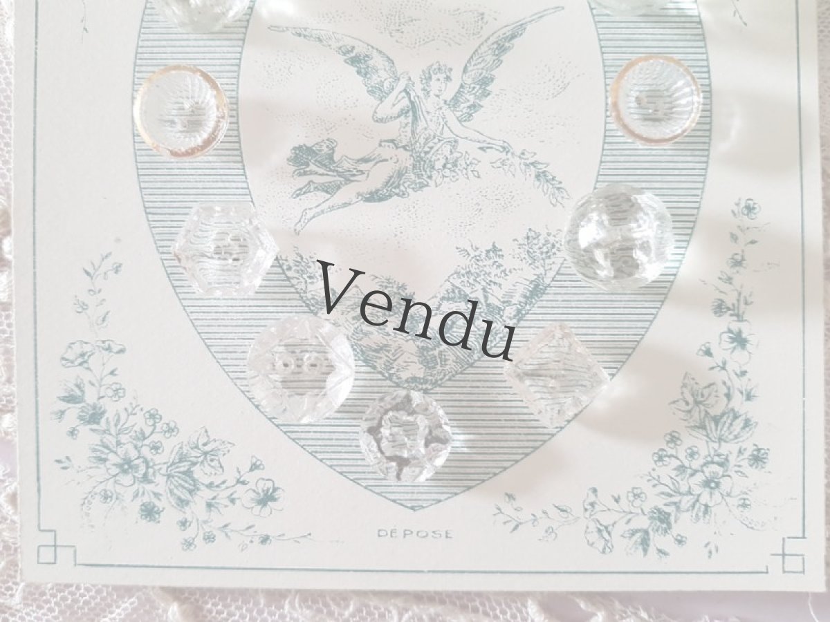 画像4: フランスアンティーク　ガラスボタンシート (4)