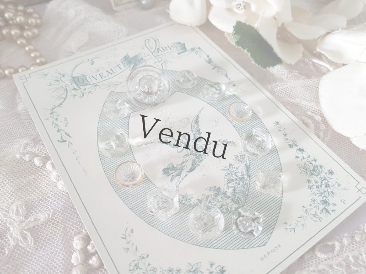 画像5: フランスアンティーク　ガラスボタンシート (5)