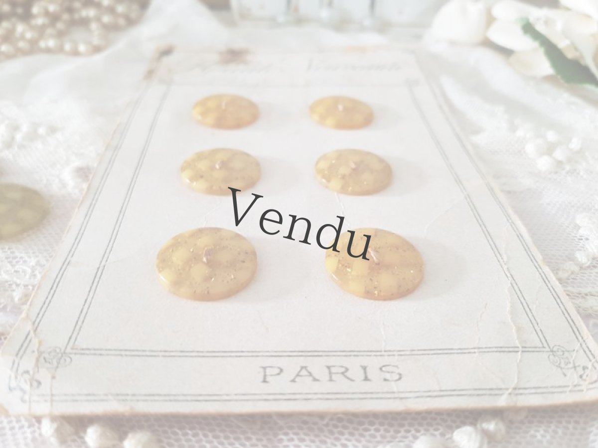 画像5: フランスアンティーク　ベークライトボタン　アップルジュース 20〜25mm (5)