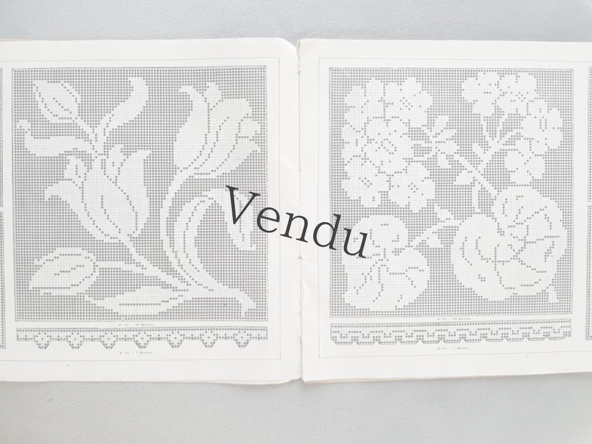 画像4: フランスアンティーク　フィレレース図案集 大判サイズ GRAND ALBUM DE MODELES POUR FILET No.3 Edouard Boucherit (4)