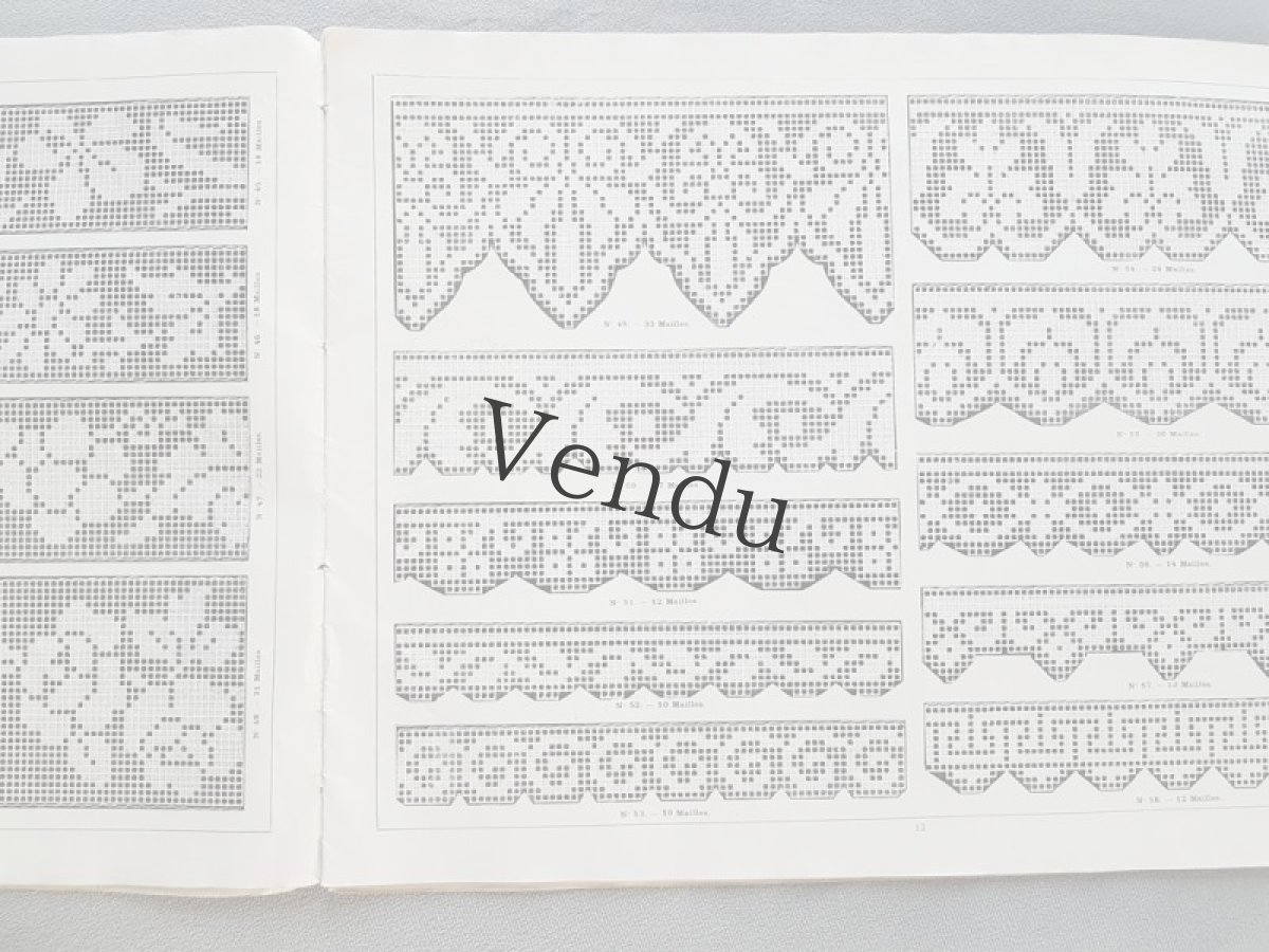 画像5: フランスアンティーク　フィレレース図案集 大判サイズ GRAND ALBUM DE MODELES POUR FILET No.3 Edouard Boucherit (5)