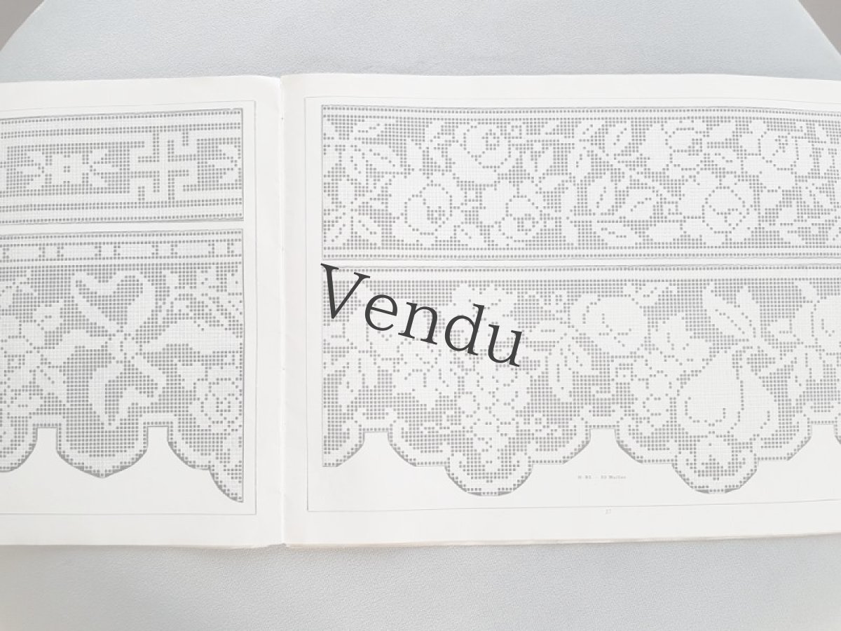 画像7: フランスアンティーク　フィレレース図案集 大判サイズ GRAND ALBUM DE MODELES POUR FILET No.3 Edouard Boucherit (7)