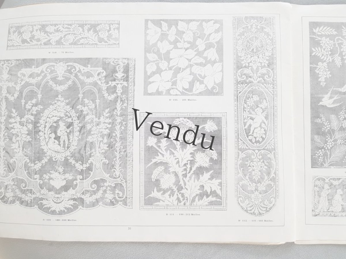 画像9: フランスアンティーク　フィレレース図案集 大判サイズ GRAND ALBUM DE MODELES POUR FILET No.3 Edouard Boucherit (9)
