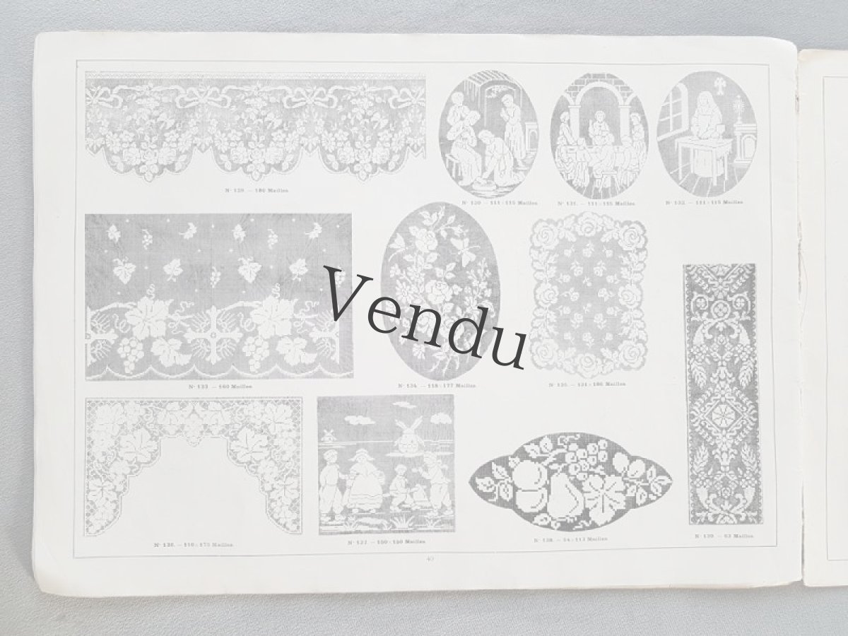 画像10: フランスアンティーク　フィレレース図案集 大判サイズ GRAND ALBUM DE MODELES POUR FILET No.3 Edouard Boucherit (10)