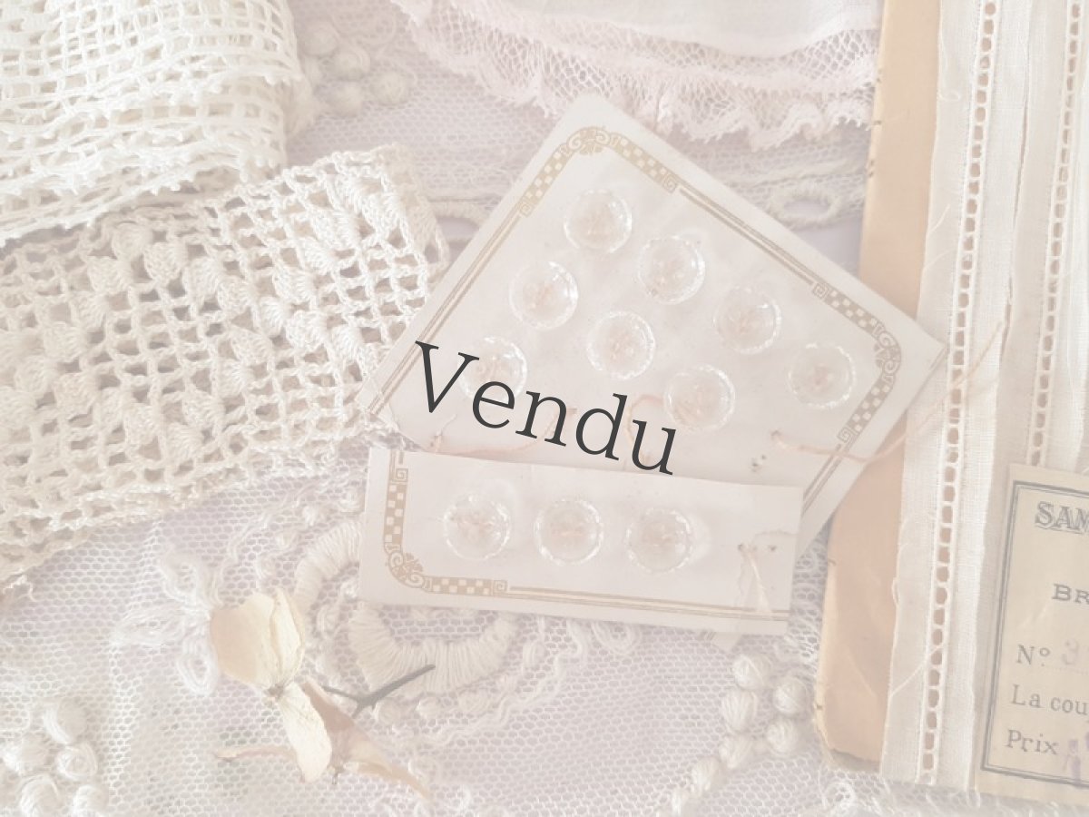 画像5: フランスアンティーク　ドール用ガラスボタンシートセット 9mm (5)