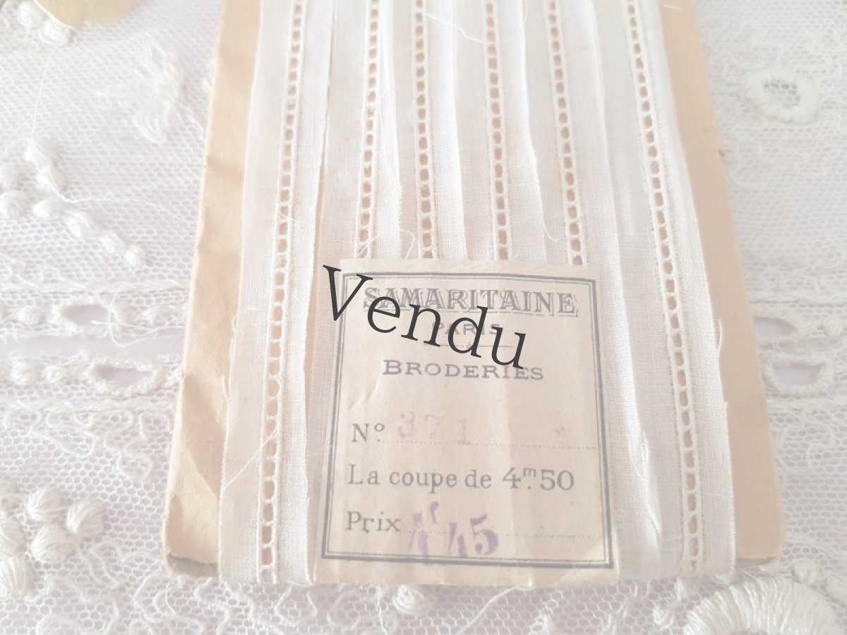 画像2: フランスアンティーク　SAMARITAINEの未使用 台紙とラベルつきレースブレード (2)