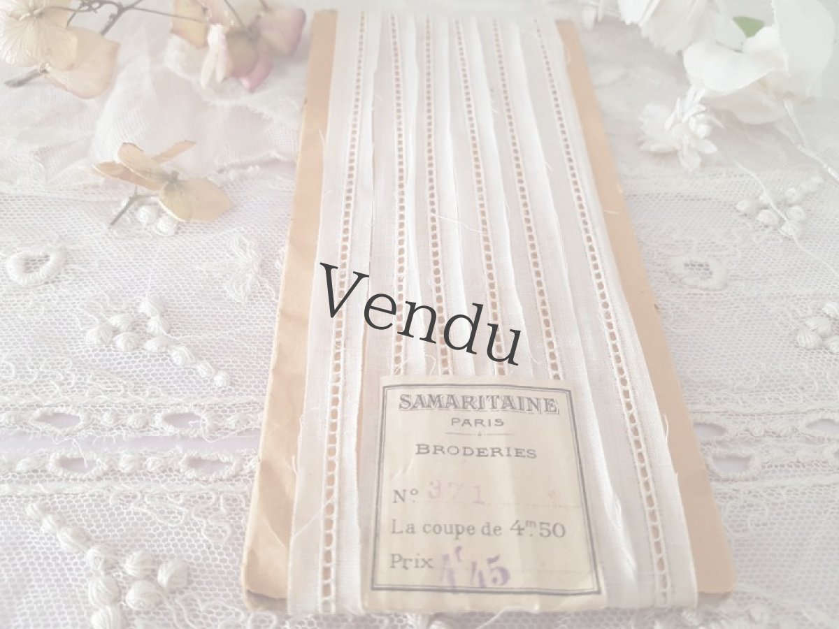 画像3: フランスアンティーク　SAMARITAINEの未使用 台紙とラベルつきレースブレード (3)