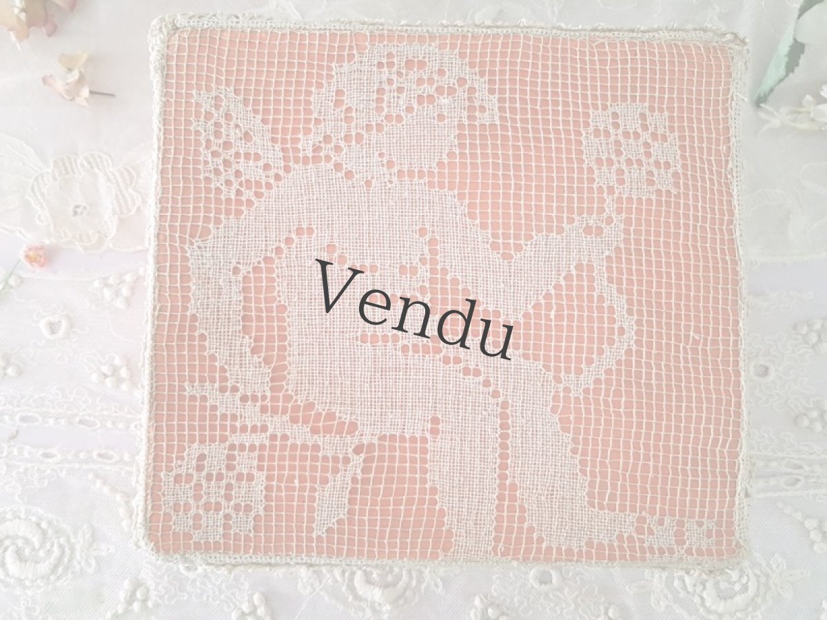 画像2: フランスアンティーク　天使のフィレレースカルトナージュボックス AU PRINTEMPS (2)