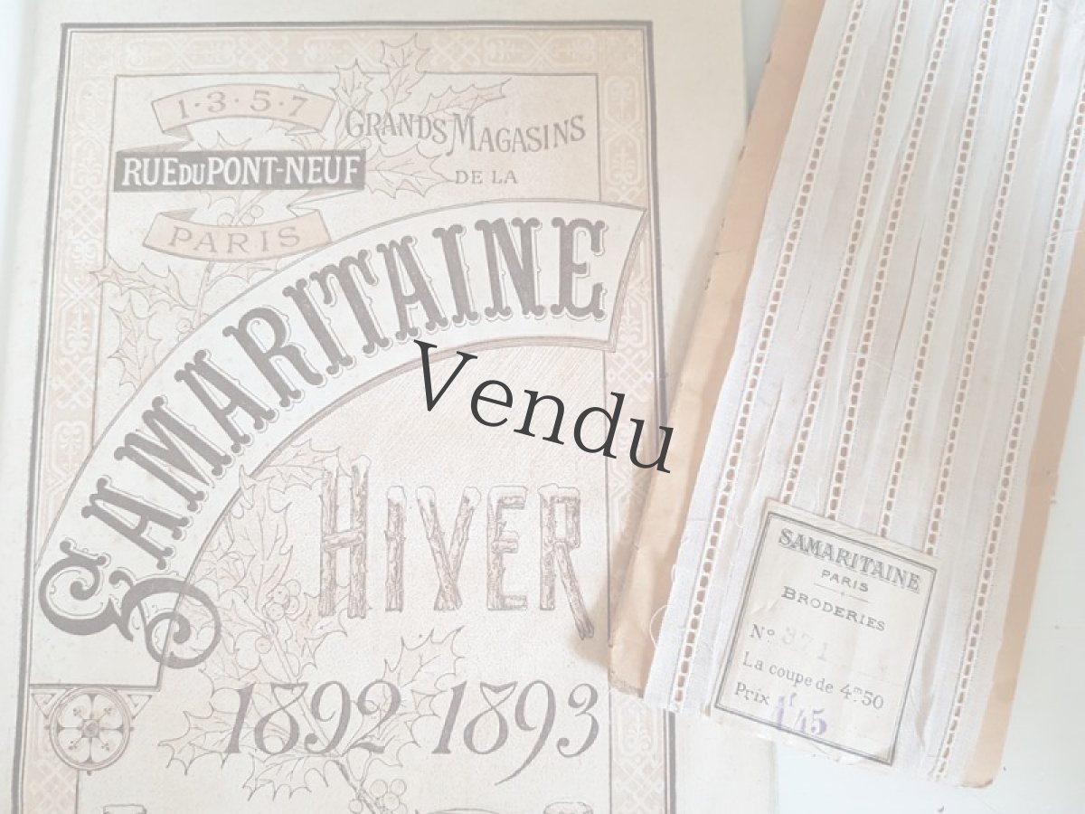 画像7: フランスアンティーク　SAMARITAINEの未使用 台紙とラベルつきレースブレード (7)