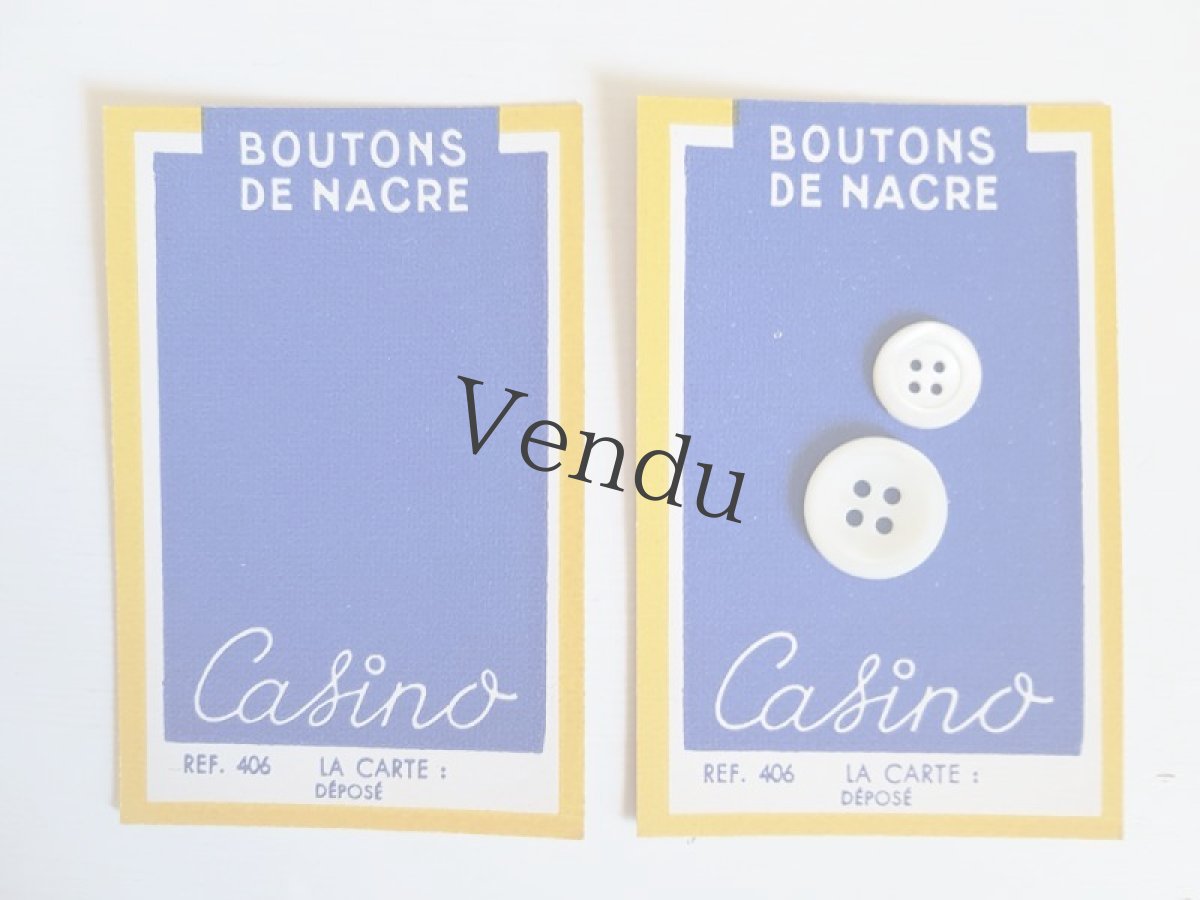 画像2: フランスヴィンテージ　Casinoの未使用ボタンシートと貝ボタン (2)