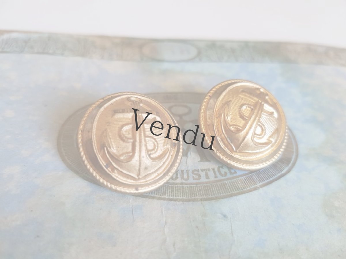 画像2: フランスヴィンテージ　フランス海軍メタルボタン ２個セット 25mm (2)