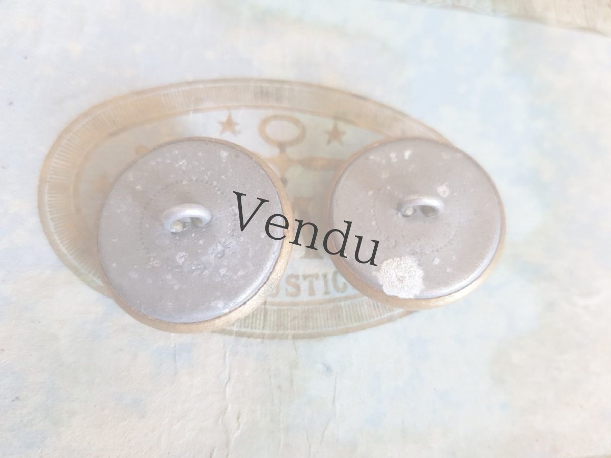 画像4: フランスヴィンテージ　フランス海軍メタルボタン ２個セット 25mm (4)