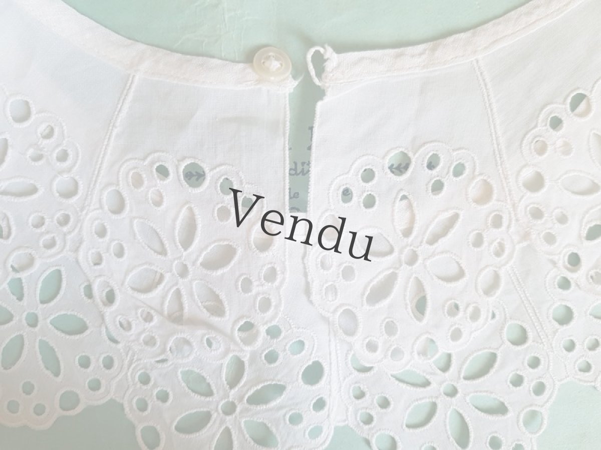 画像3: フランスヴィンテージ　スカラップレースのつけ襟 (3)
