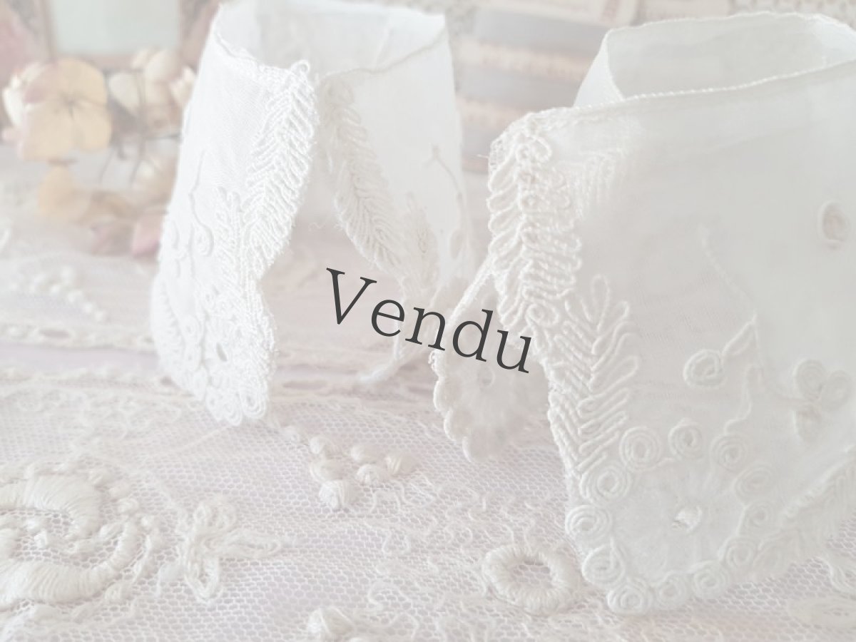 画像5: フランスヴィンテージ　刺繍ポワニエ２枚 (5)