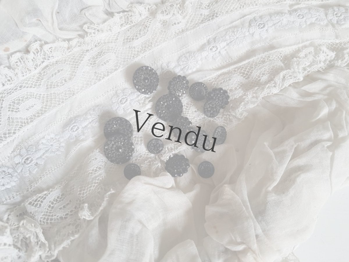 画像5: フランスアンティーク　極小 月夜のフレンチジェットボタン 9mm (5)