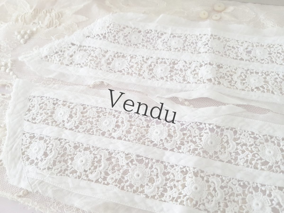 画像3: フランスヴィンテージ　ニードルレース端切れ２枚セット (3)