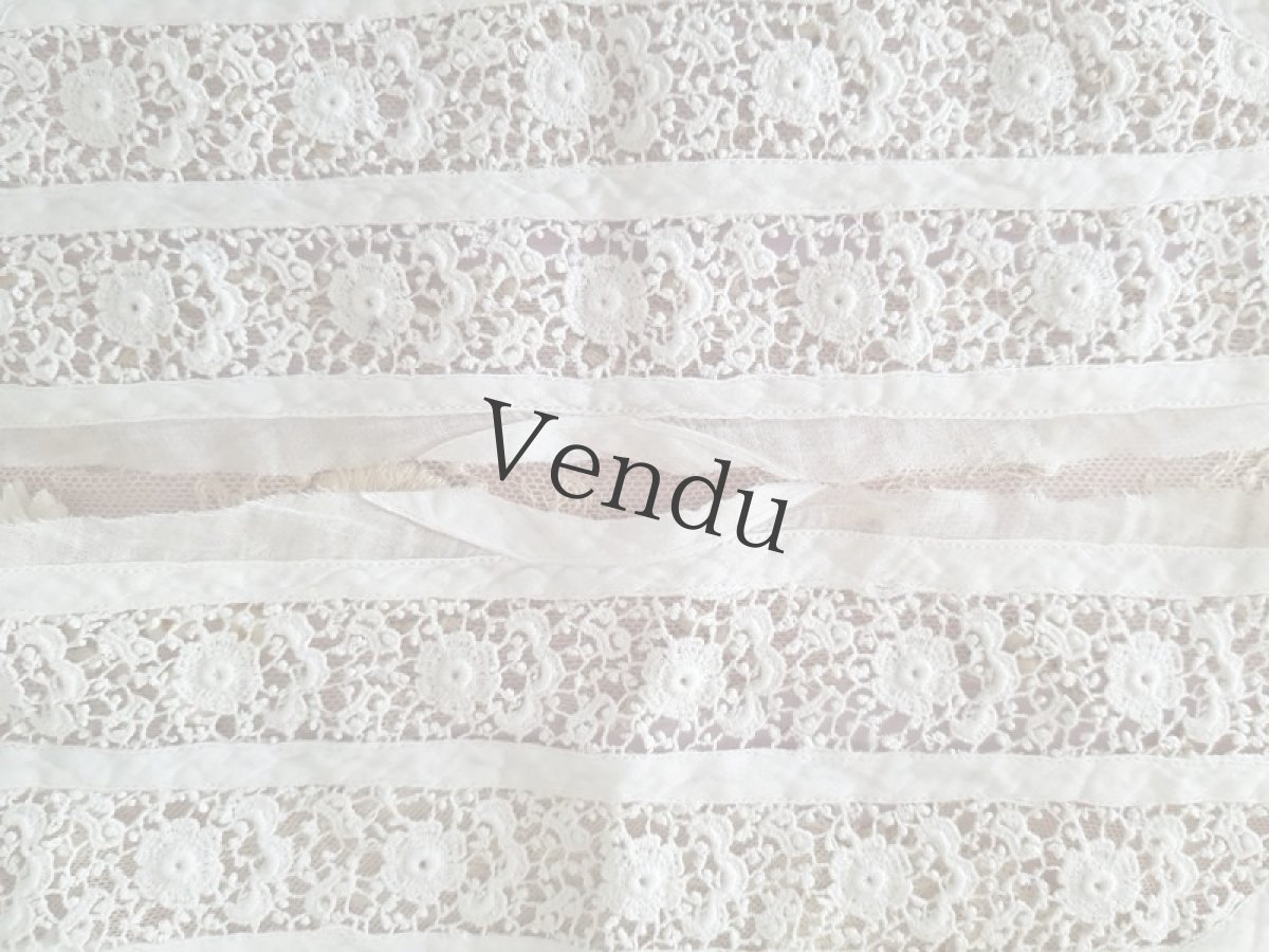 画像4: フランスヴィンテージ　ニードルレース端切れ２枚セット (4)