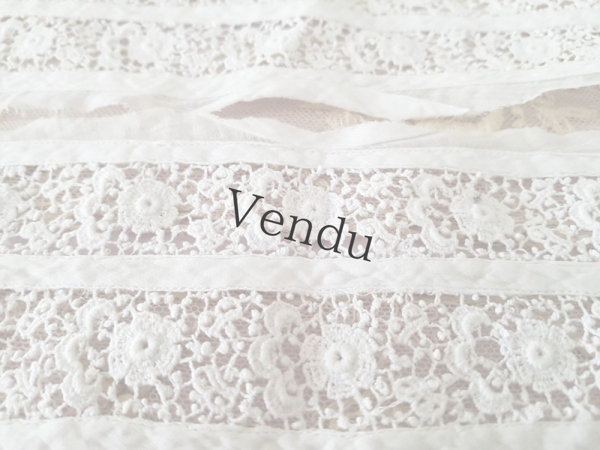 画像6: フランスヴィンテージ　ニードルレース端切れ２枚セット (6)