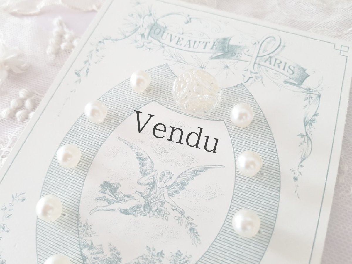 画像2: フランスアンティーク　ガラスパールボタンシート (2)