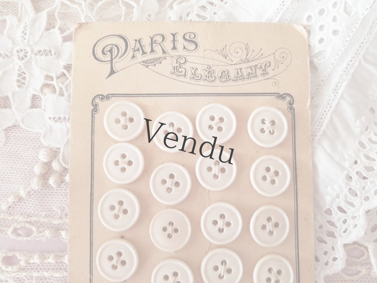 画像2: フランスヴィンテージ　ボタンシート PARIS ELÉGANT 15mm (2)