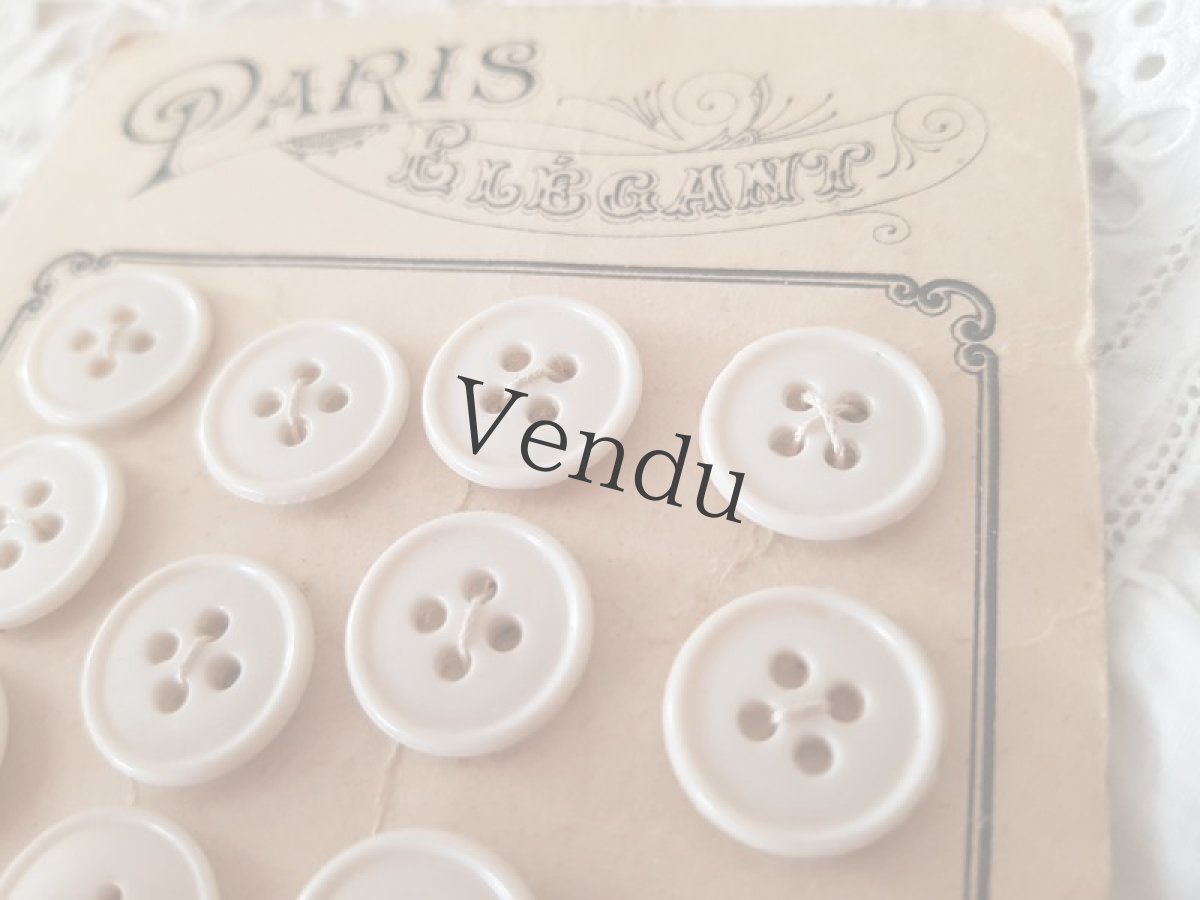 画像3: フランスヴィンテージ　ボタンシート PARIS ELÉGANT 15mm (3)