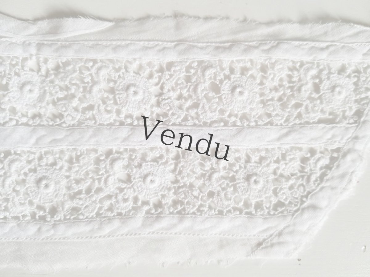 画像7: フランスヴィンテージ　ニードルレース端切れ２枚セット (7)