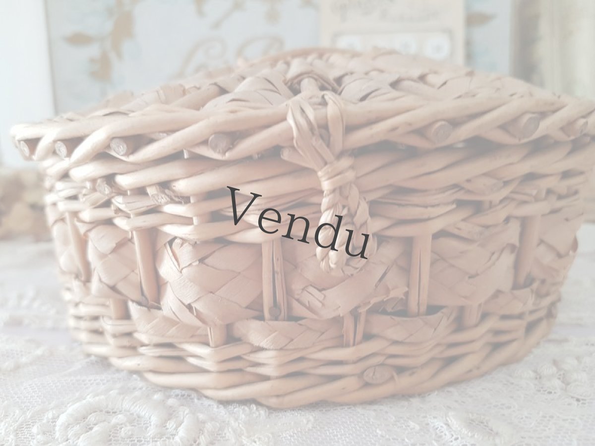 画像4: フランスヴィンテージ　蓋つき円形パニエ (4)