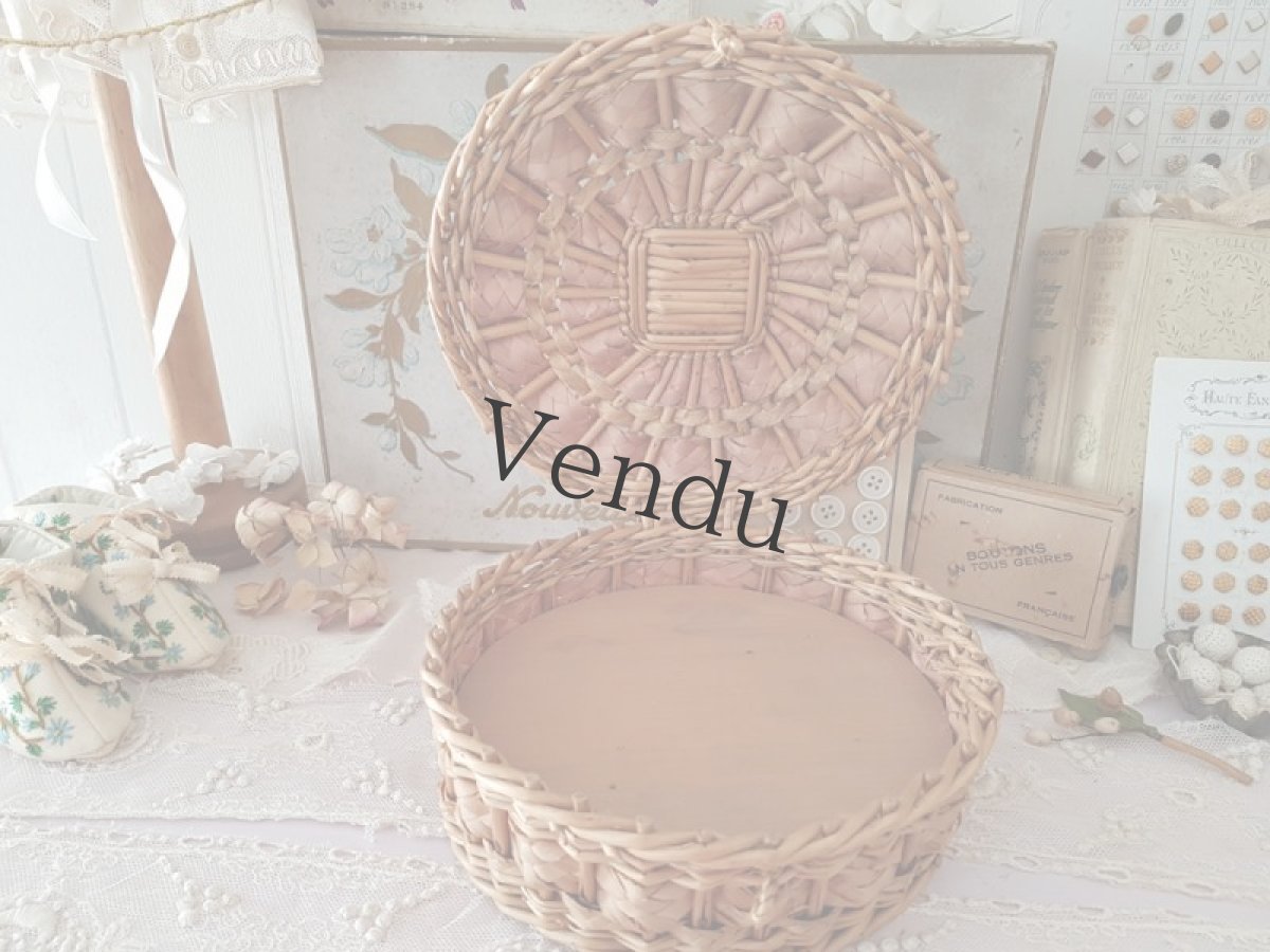 画像5: フランスヴィンテージ　蓋つき円形パニエ (5)